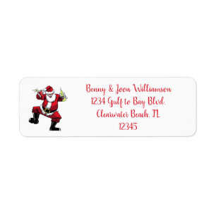 Funny Drunk Santa Christmas Return Address