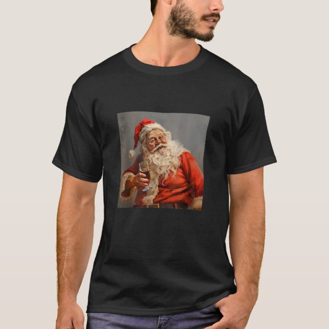 Funny drunk Santa Claus funny Christmas Tank Top (Front)