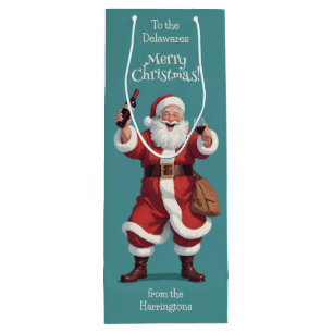 Funny Drunk Santa Wine Gift Bag