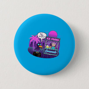 Funny Duck At Lemonade Stand Asking Gs 6 Cm Round Badge
