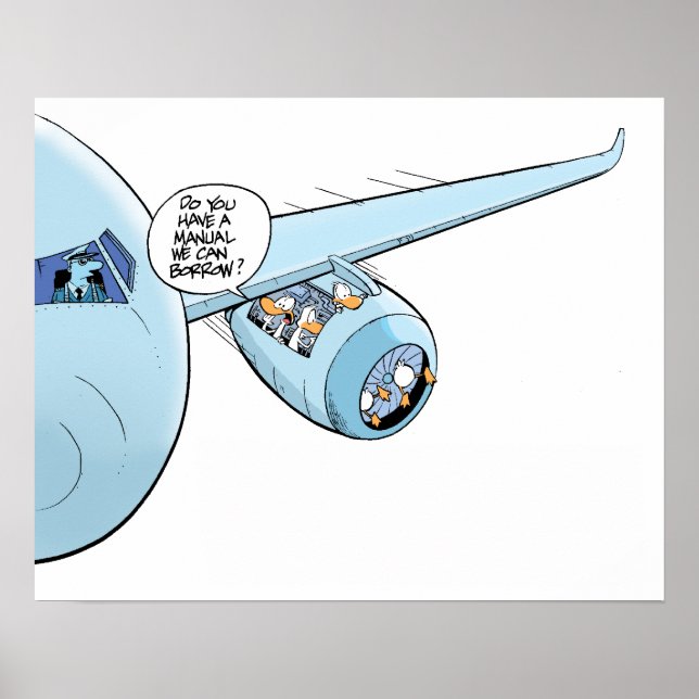 Funny Duck Aviation Cartoon Poster (Front)