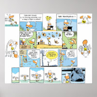 Funny Duck Aviation Cartoon Poster