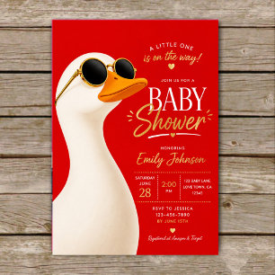 Funny Duck Baby Shower Invitation
