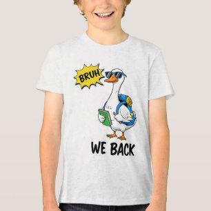 Funny Duck Back to School “We Back” Meme Tri-Blend Shirt