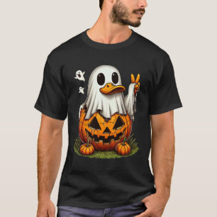 Funny Duck Boo Halloween Ghost Womens Mens Kids  T-Shirt