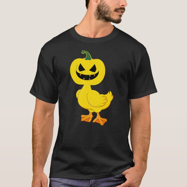 Funny Duck Boo Halloween Pumpkin Womens Mens Kids T-Shirt (Front)