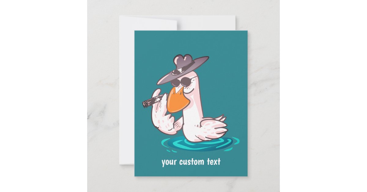 funny duck boss cartoon thank you card Zazzle.co.uk