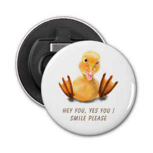 Funny Duck Bottle Opener Smile - Custom Text