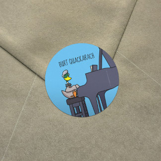 Funny Duck Burt Quackarach Piano Player Artwork Classic Round Sticker