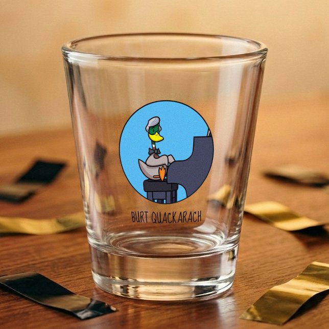 Funny Duck Burt Quackarach Piano Player Artwork Shot Glass (Creator Uploaded)