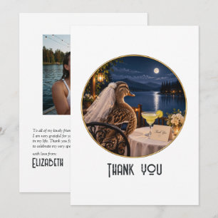 Funny Duck Club Lake Bachelorette Photo Thank You Card