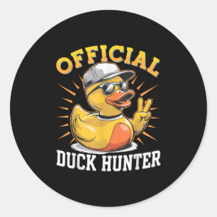 Funny Duck Cruise Boat Hunting Squad Rubber Duck P Classic Round Sticker