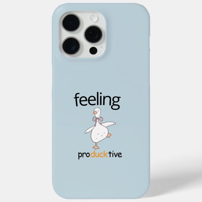 Funny Duck Custom Text Feeling Producktive Blue Case-Mate iPhone Case (Back)