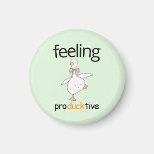 Funny Duck Custom Text Feeling Producktive Blue Magnet