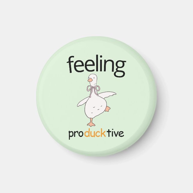 Funny Duck Custom Text Feeling Producktive Blue Magnet (Front)