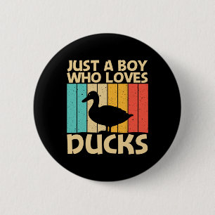 Funny Duck Design For Boys Kids Duck Farmer Huntin 6 Cm Round Badge