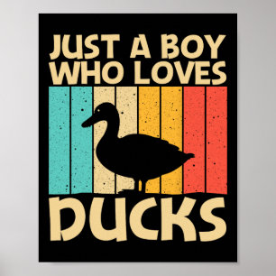 Funny Duck Design For Boys Kids Duck Farmer Huntin Poster