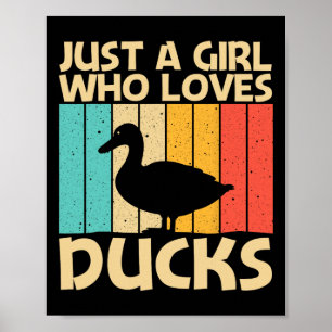 Funny Duck Design For Girls Kids Duck Farmer Hunti Poster