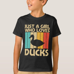 Funny Duck Design For Girls Kids Duck Farmer Hunti T-Shirt