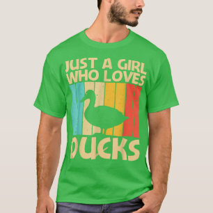 Funny Duck Design For Girls Kids Duck Farmer Hunti T-Shirt