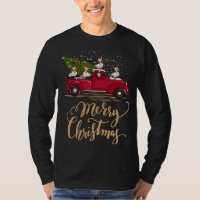 Funny Duck Driving Christmas Tree Red Truck Duck C