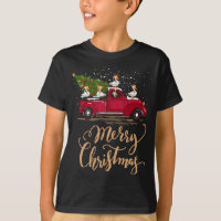 Funny Duck Driving Christmas Tree Red Truck Duck C