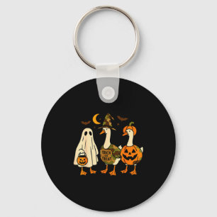 Funny Duck Duck Boo Halloween Costume Duck  Key Ring