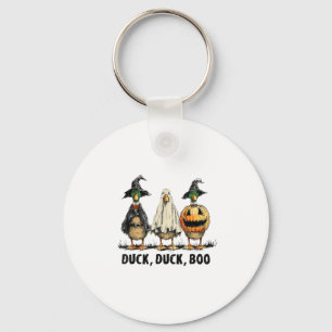 Funny Duck Duck Boo Halloween Costume Duck Key Ring