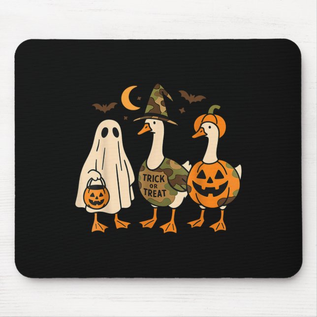Funny Duck Duck Boo Halloween Costume Duck  Mouse Mat (Front)