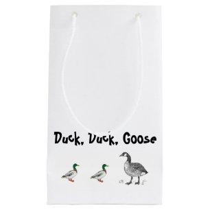 Funny Duck Duck Goose Cartoon, Kids Game Pun Small Gift Bag