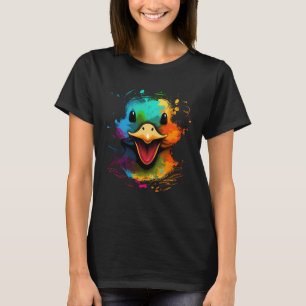 Funny Duck Face Cute Colourful Happy Duckling Anim T-Shirt