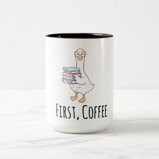 Funny Duck "First Coffee" Mug – Cute Morning Coffe
