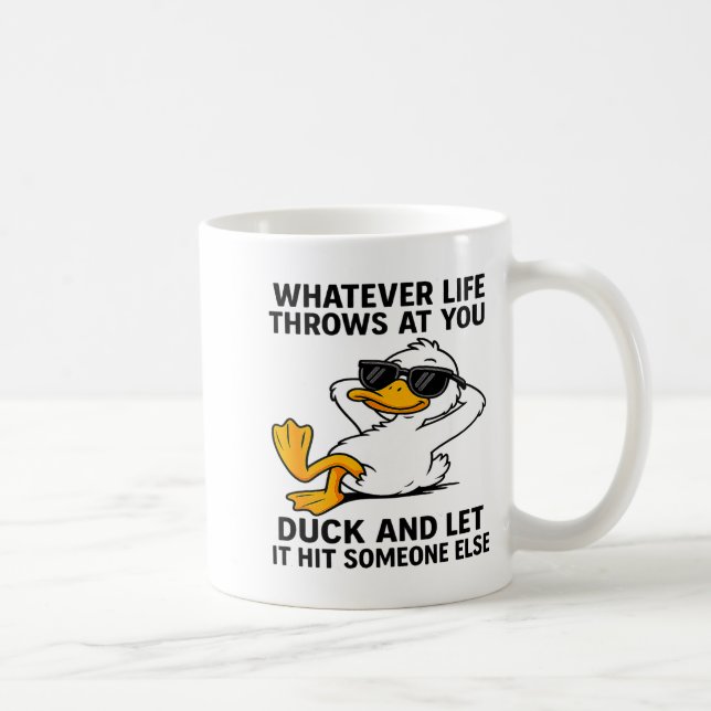 Funny Duck Graphic Men Women Funny Quote  Coffee Mug (Right)