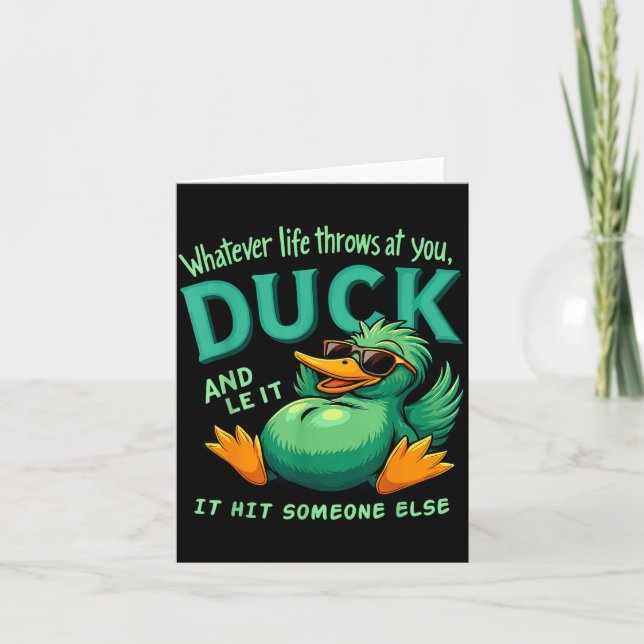 Funny Duck Graphic Men Women Teens Funny Quote  Card (Front)