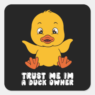 Funny Duck Graphic Square Sticker