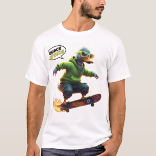 Funny Duck  Graphic Tee for Skaters & Trendy Vibes