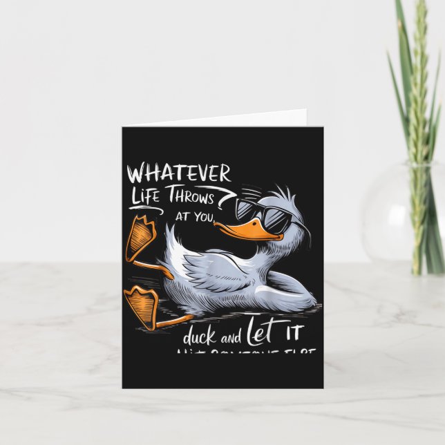 Funny Duck Graphic Tee Men Women Funny Quote  Card (Front)