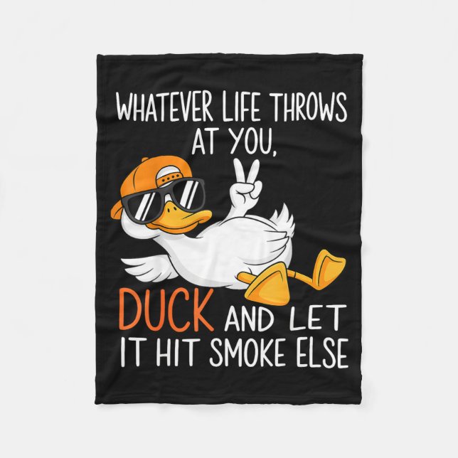 Funny Duck Graphic Tees Men Women Funny Quote  Fleece Blanket (Front)
