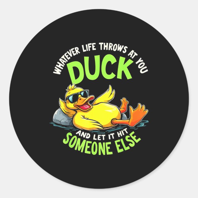 Funny Duck Graphic Tees Men Women Teens Funny Quot Classic Round Sticker (Front)