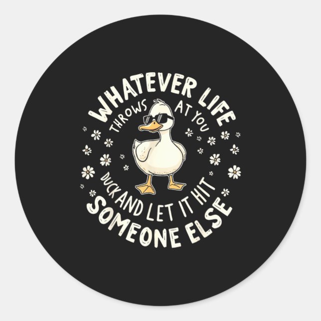 Funny Duck Graphic Tees Men Women Teens Funny Quot Classic Round Sticker (Front)