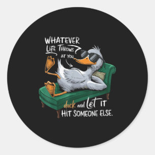 Funny Duck Graphic Tees Men Women Teens Funny Quot Classic Round Sticker