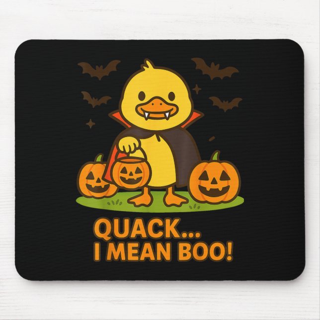 Funny Duck Halloween Costume – Quack I Mean Boo Qu Mouse Mat (Front)