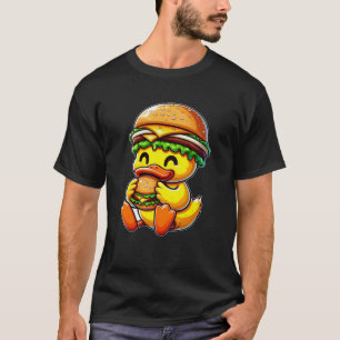 Funny duck hamburger fast food cheeseburger hat T-Shirt