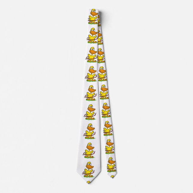 Funny duck hula hoop | Choose background colour Tie (Front)