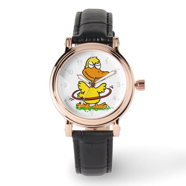 Funny duck hula hoop | Choose background colour Watch (Front)
