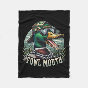 Funny Duck Hunter Shirt Fowl Mouth Duck Hunting Go Fleece Blanket