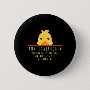 Funny Duck Hunting Anatidaephobia Farm Animal Duck 6 Cm Round Badge