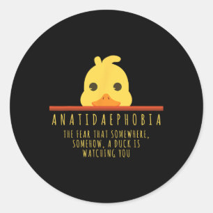 Funny Duck Hunting Anatidaephobia Farm Animal Duck Classic Round Sticker