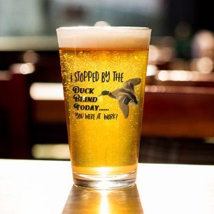 Funny Duck Hunting Blind Mallard Quote Glass