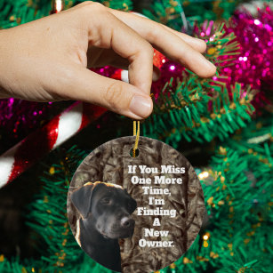 Funny Duck Hunting Chocolate Lab Camo Christmas Ceramic Tree Decoration